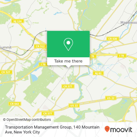 Mapa de Transportation Management Group, 140 Mountain Ave