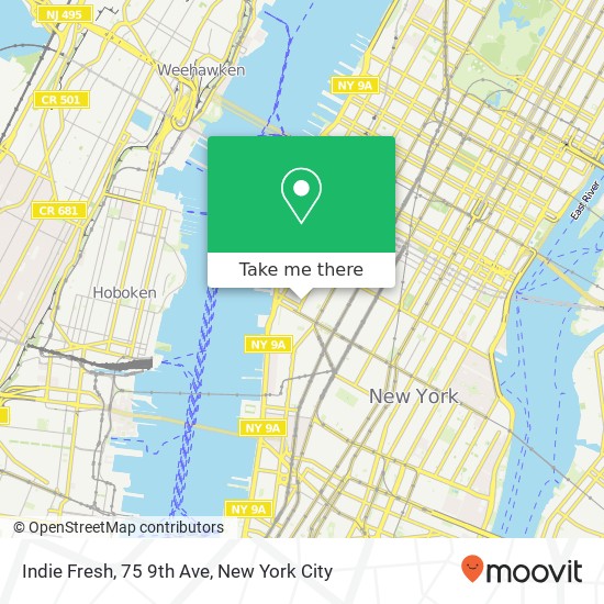 Mapa de Indie Fresh, 75 9th Ave
