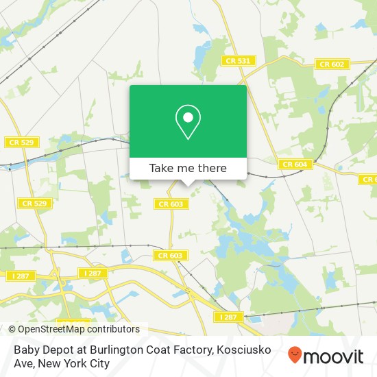 Mapa de Baby Depot at Burlington Coat Factory, Kosciusko Ave