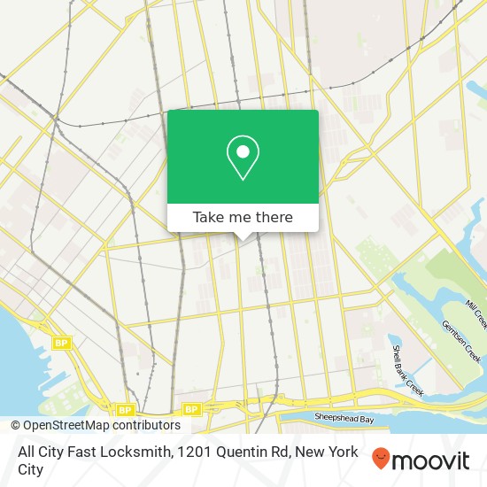 Mapa de All City Fast Locksmith, 1201 Quentin Rd