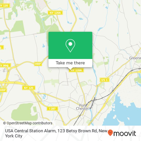 Mapa de USA Central Station Alarm, 123 Betsy Brown Rd