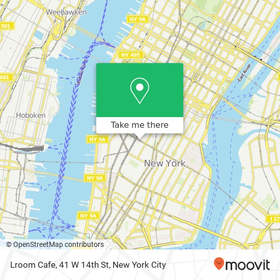 Lroom Cafe, 41 W 14th St map