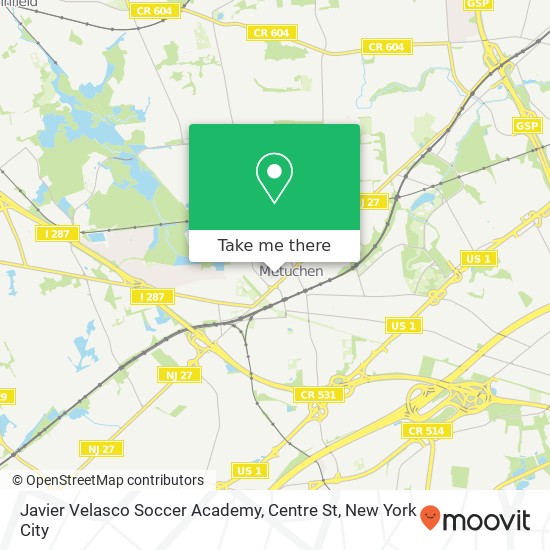 Mapa de Javier Velasco Soccer Academy, Centre St