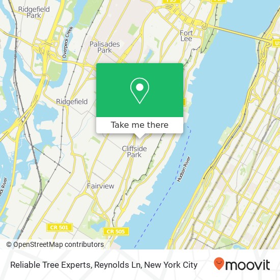 Reliable Tree Experts, Reynolds Ln map