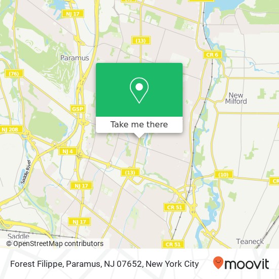 Mapa de Forest Filippe, Paramus, NJ 07652