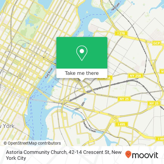 Mapa de Astoria Community Church, 42-14 Crescent St