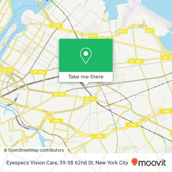 Eyespecs Vision Care, 39-38 62nd St map