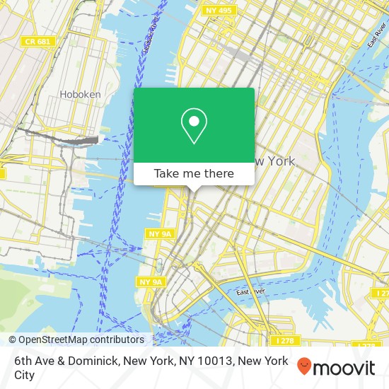 6th Ave & Dominick, New York, NY 10013 map