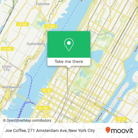 Joe Coffee, 271 Amsterdam Ave map