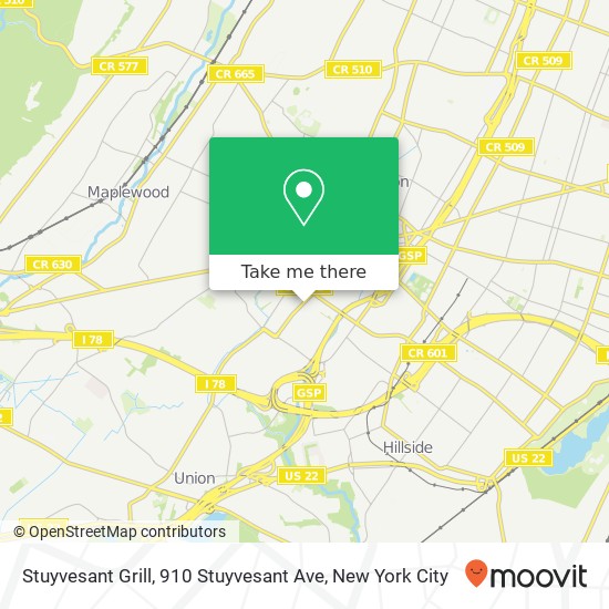 Mapa de Stuyvesant Grill, 910 Stuyvesant Ave