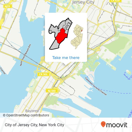 Mapa de City of Jersey City