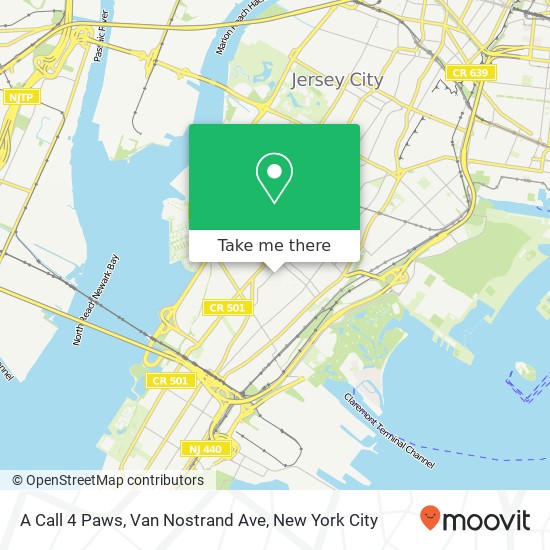 A Call 4 Paws, Van Nostrand Ave map
