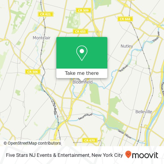 Mapa de Five Stars NJ Events & Entertainment
