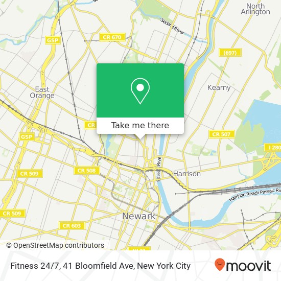 Mapa de Fitness 24 / 7, 41 Bloomfield Ave