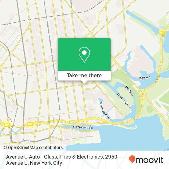 Mapa de Avenue U Auto - Glass, Tires & Electronics, 2950 Avenue U