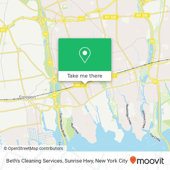 Mapa de Beth's Cleaning Services, Sunrise Hwy