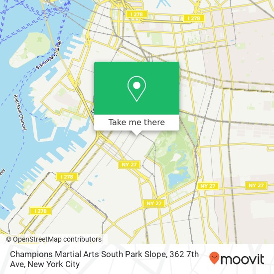 Champions Martial Arts South Park Slope, 362 7th Ave map