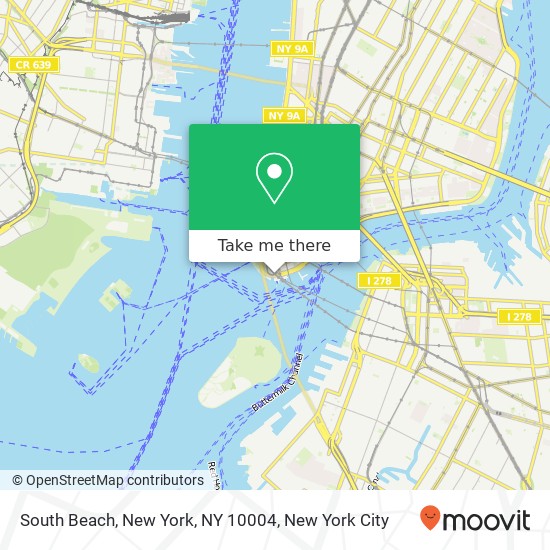 Mapa de South Beach, New York, NY 10004