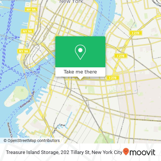 Mapa de Treasure Island Storage, 202 Tillary St