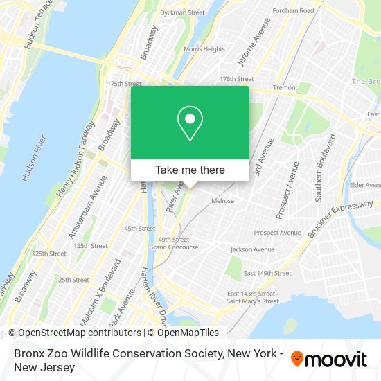 Mapa de Bronx Zoo Wildlife Conservation Society