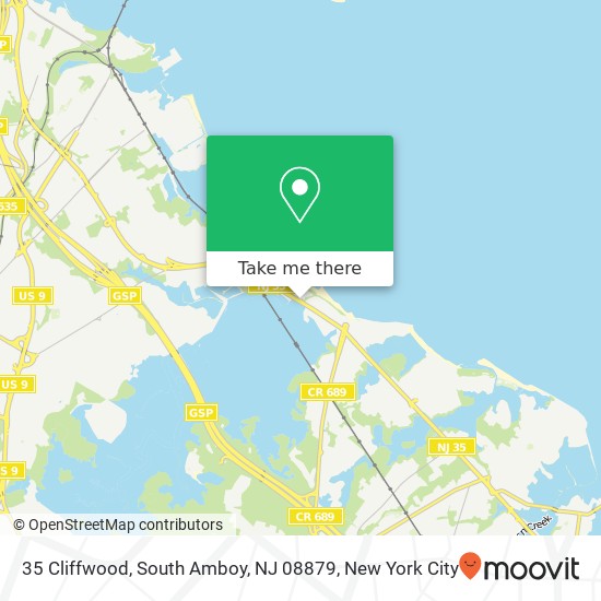Mapa de 35 Cliffwood, South Amboy, NJ 08879