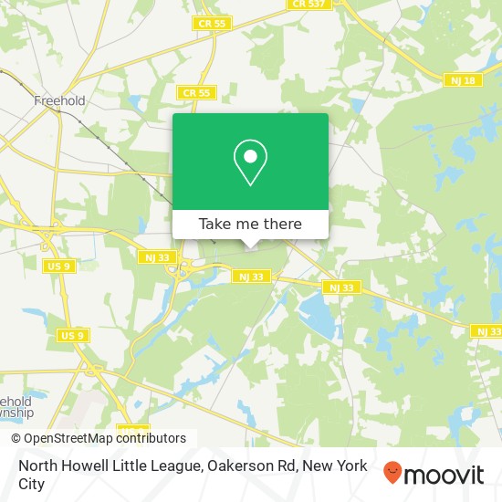 North Howell Little League, Oakerson Rd map