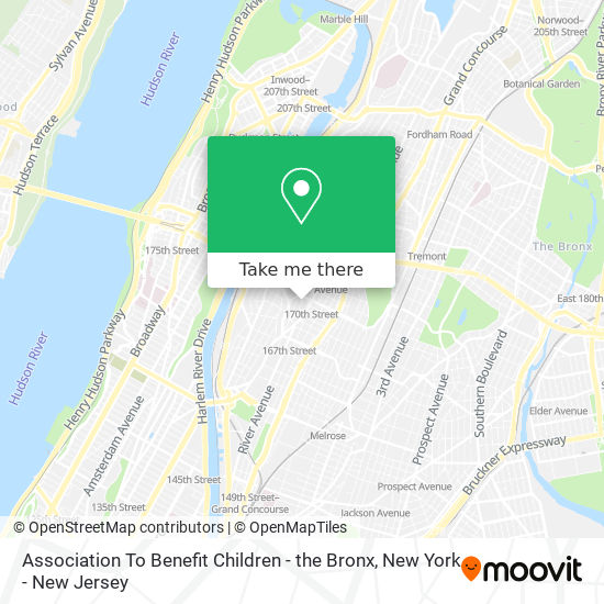 Association To Benefit Children - the Bronx map