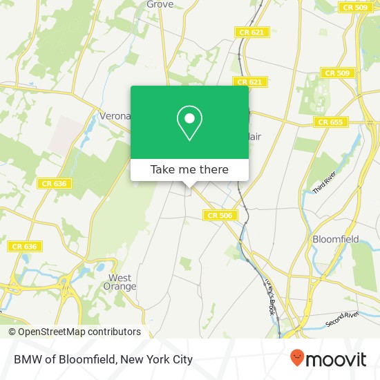BMW of Bloomfield map