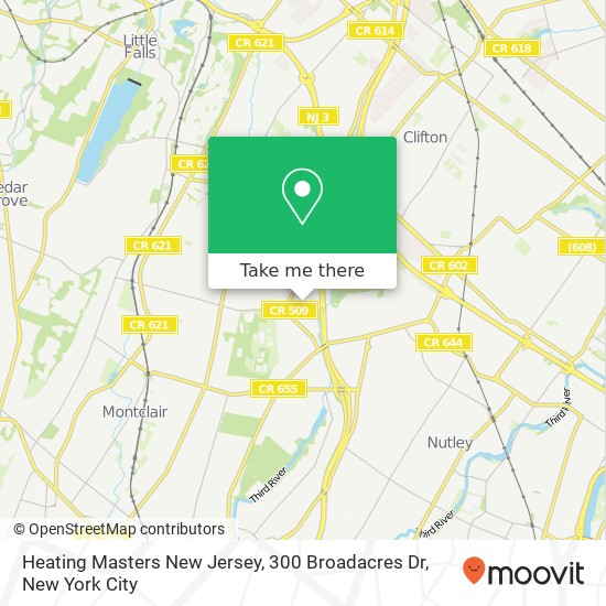 Mapa de Heating Masters New Jersey, 300 Broadacres Dr