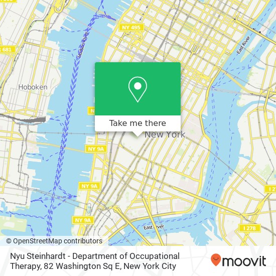 Mapa de Nyu Steinhardt - Department of Occupational Therapy, 82 Washington Sq E