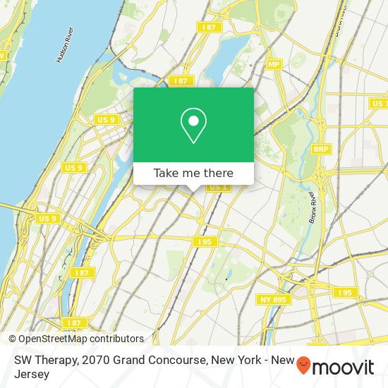 Mapa de SW Therapy, 2070 Grand Concourse