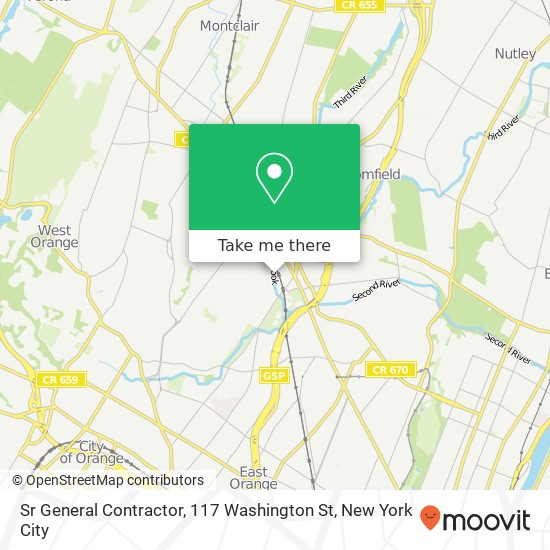 Mapa de Sr General Contractor, 117 Washington St