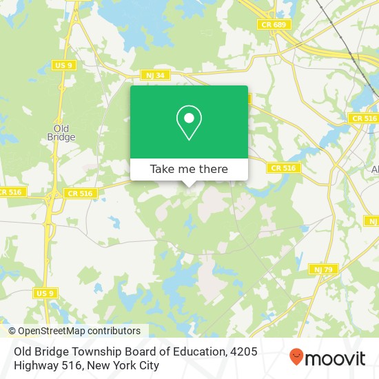Mapa de Old Bridge Township Board of Education, 4205 Highway 516