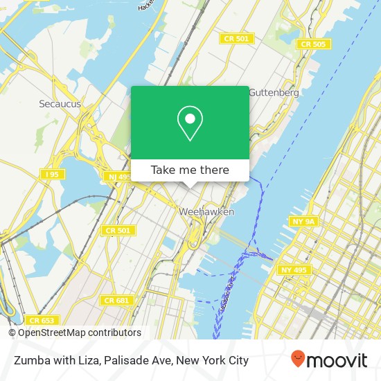 Mapa de Zumba with Liza, Palisade Ave