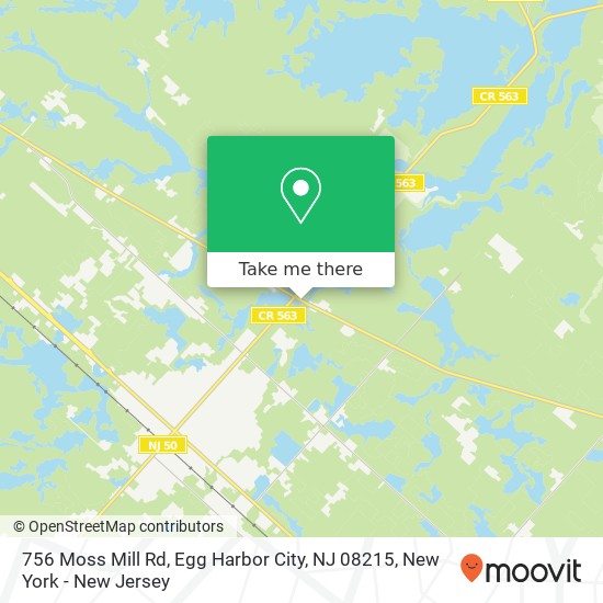 Mapa de 756 Moss Mill Rd, Egg Harbor City, NJ 08215