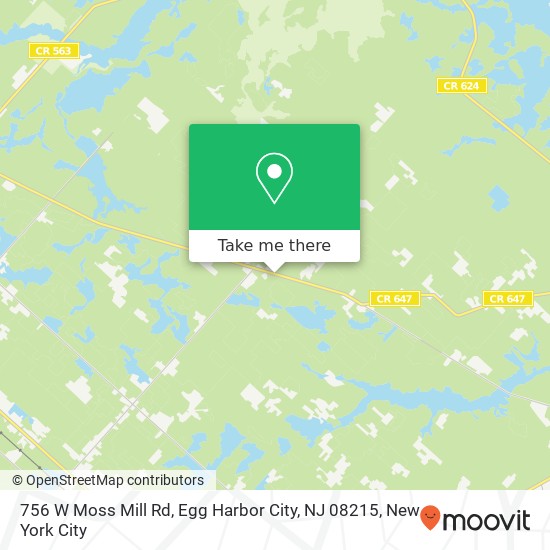 Mapa de 756 W Moss Mill Rd, Egg Harbor City, NJ 08215