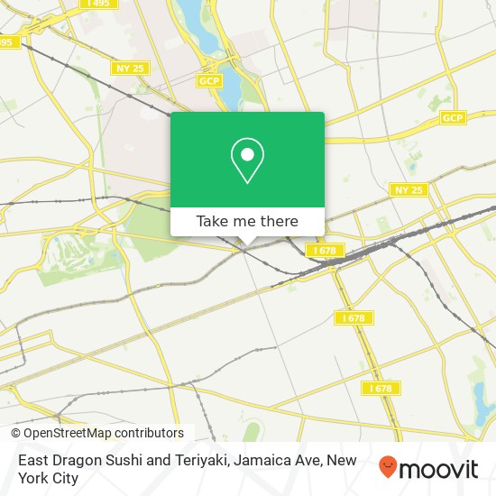 Mapa de East Dragon Sushi and Teriyaki, Jamaica Ave