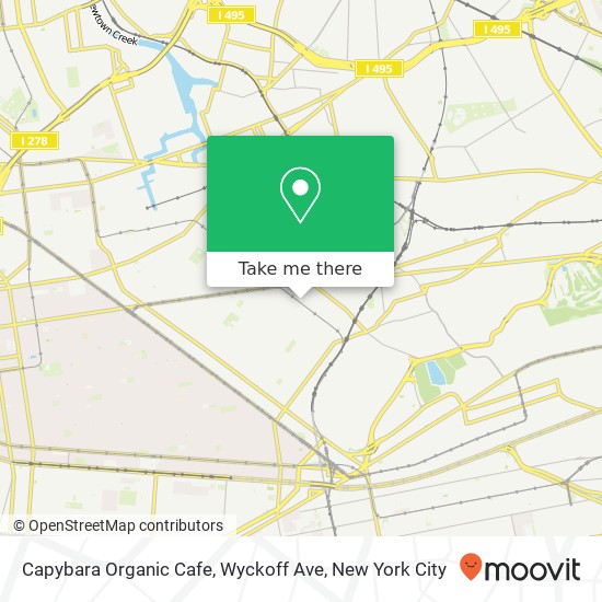 Mapa de Capybara Organic Cafe, Wyckoff Ave