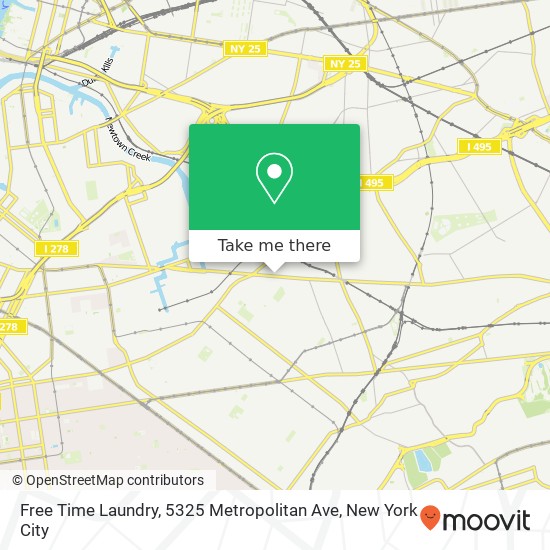 Mapa de Free Time Laundry, 5325 Metropolitan Ave