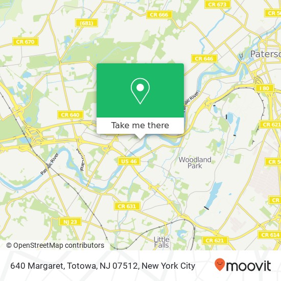 Mapa de 640 Margaret, Totowa, NJ 07512