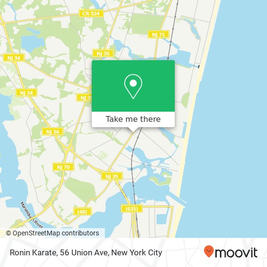 Mapa de Ronin Karate, 56 Union Ave