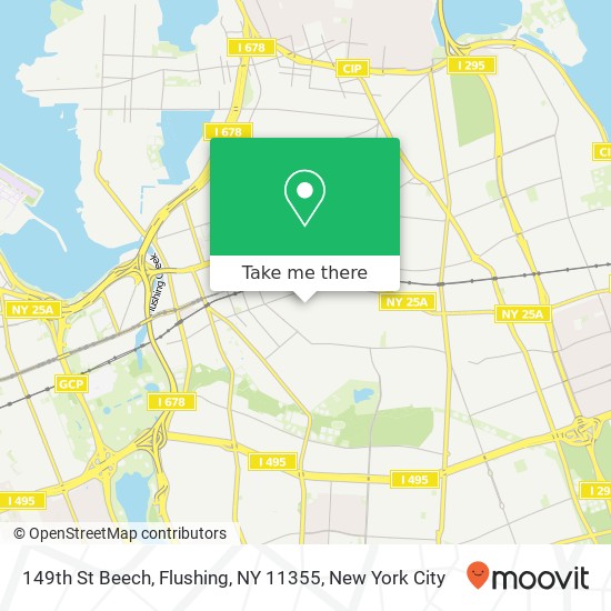 Mapa de 149th St Beech, Flushing, NY 11355