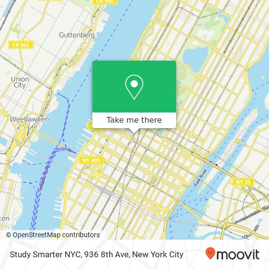 Study Smarter NYC, 936 8th Ave map