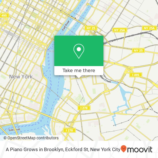 A Piano Grows in Brooklyn, Eckford St map