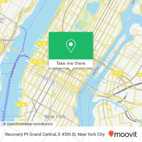Recovery Pt Grand Central, E 45th St map