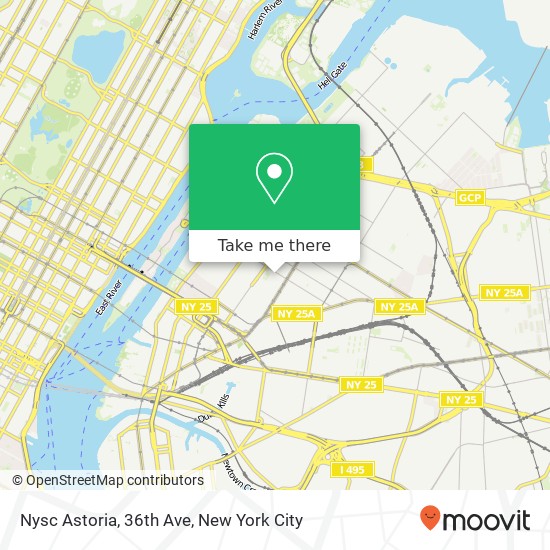 Mapa de Nysc Astoria, 36th Ave