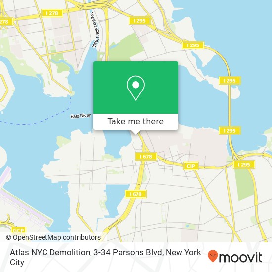 Atlas NYC Demolition, 3-34 Parsons Blvd map