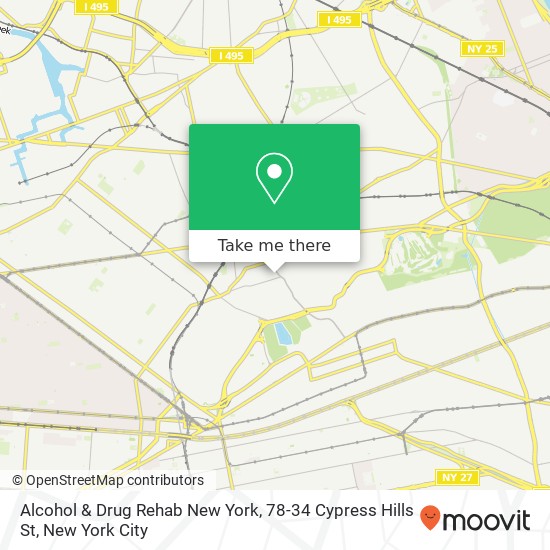 Mapa de Alcohol & Drug Rehab New York, 78-34 Cypress Hills St