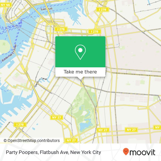 Party Poopers, Flatbush Ave map