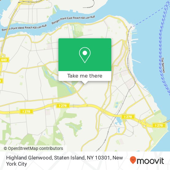Mapa de Highland Glenwood, Staten Island, NY 10301